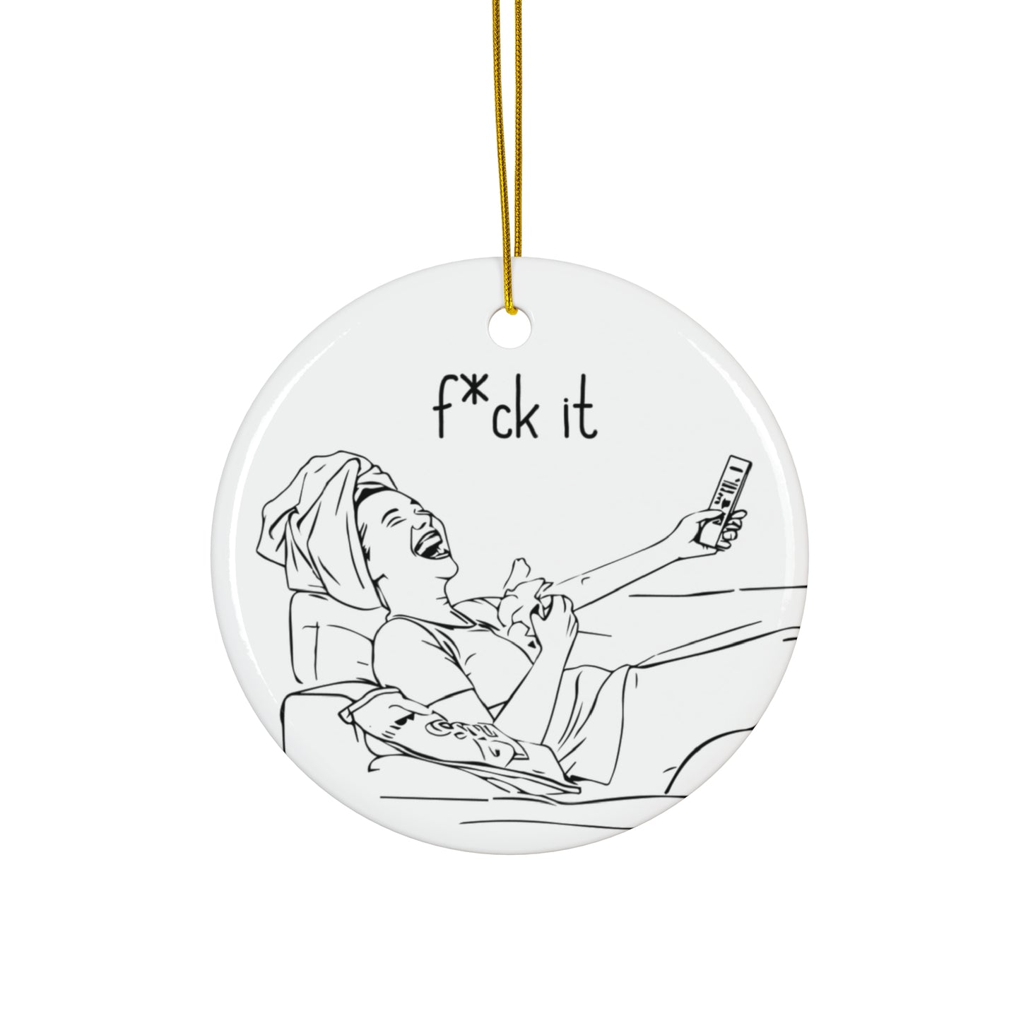 F*ck It Christmas Ornament | Funny Holiday Decor | Hilarious Gift for Moms | Christmas Gift for Women | Chaotic Christmas
