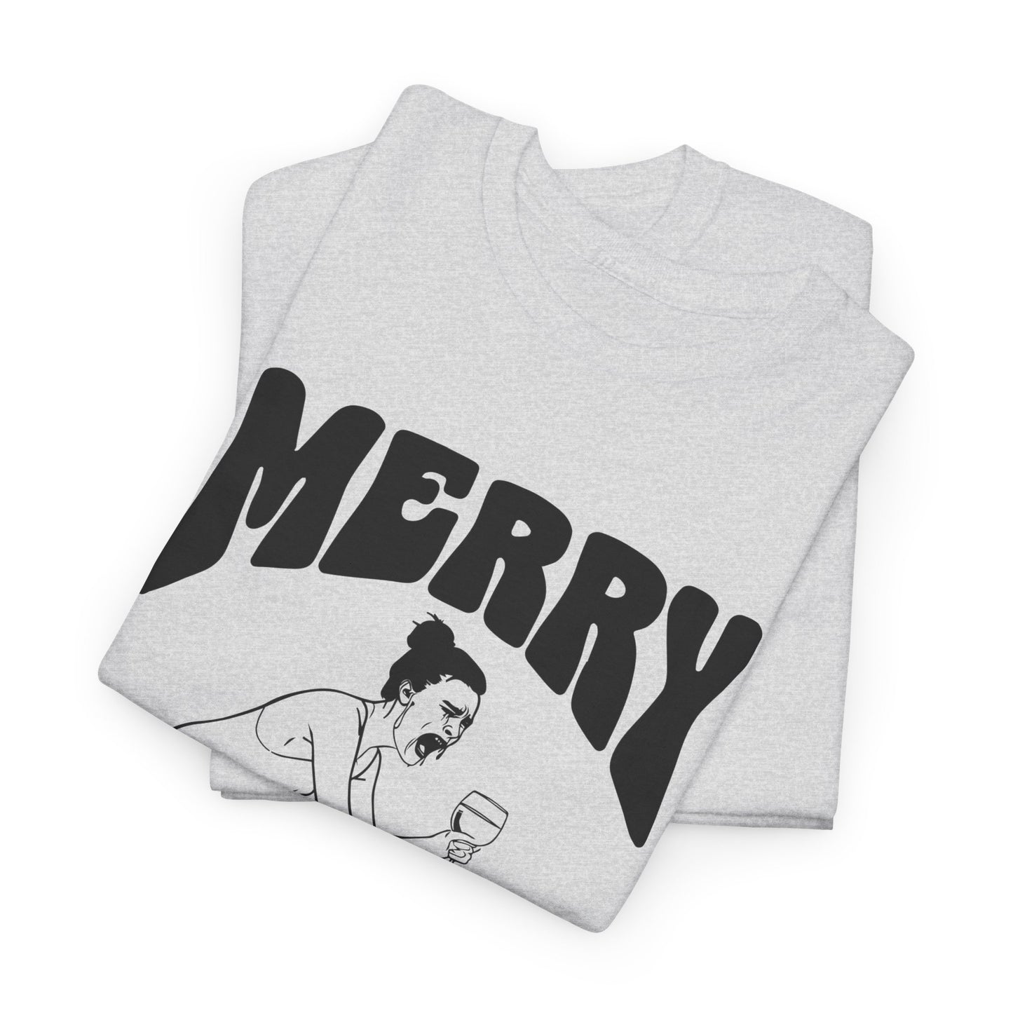 Merry Christmas Chaotic Christmas Graphic T-Shirt | Funny Holiday Shirt | Cozy Comfort Colors | Unisex Christmas Gift for Men & Women Holiday Humor