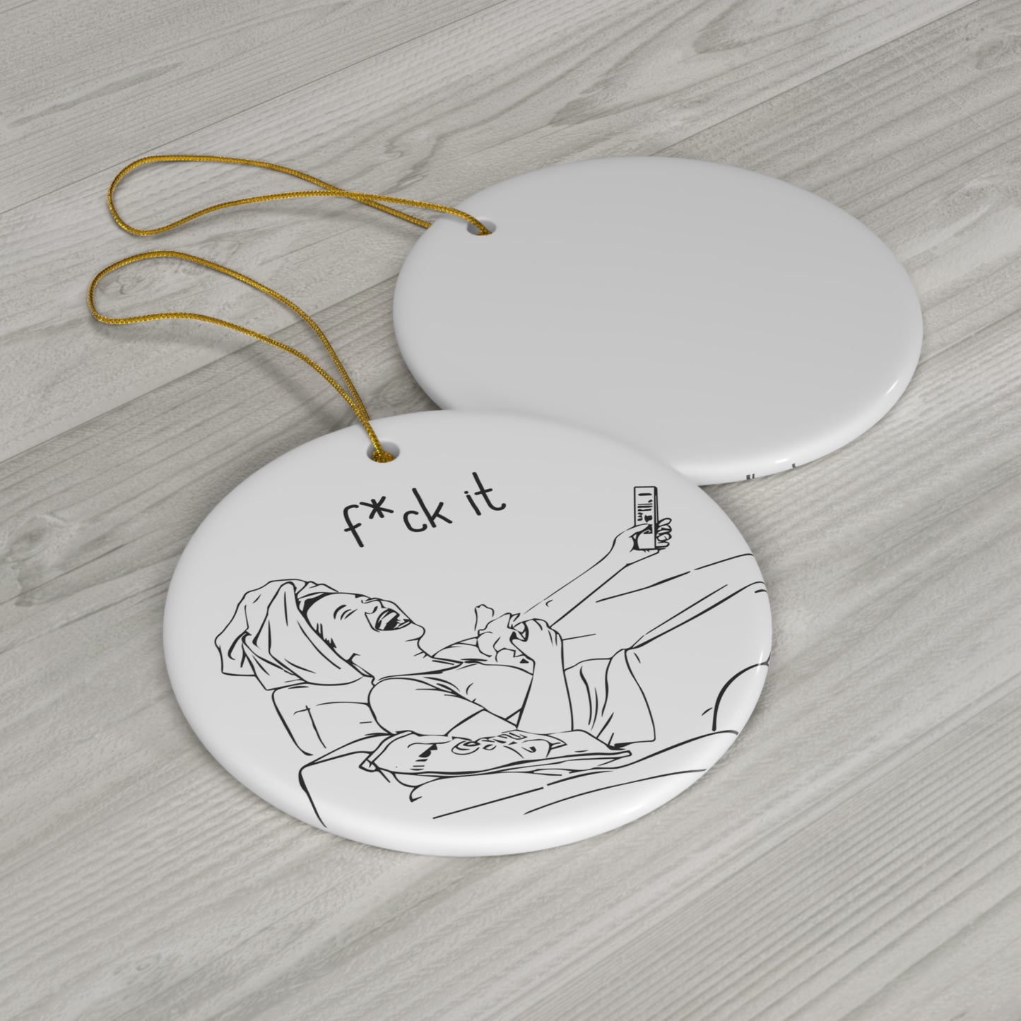 F*ck It Christmas Ornament | Funny Holiday Decor | Hilarious Gift for Moms | Christmas Gift for Women | Chaotic Christmas