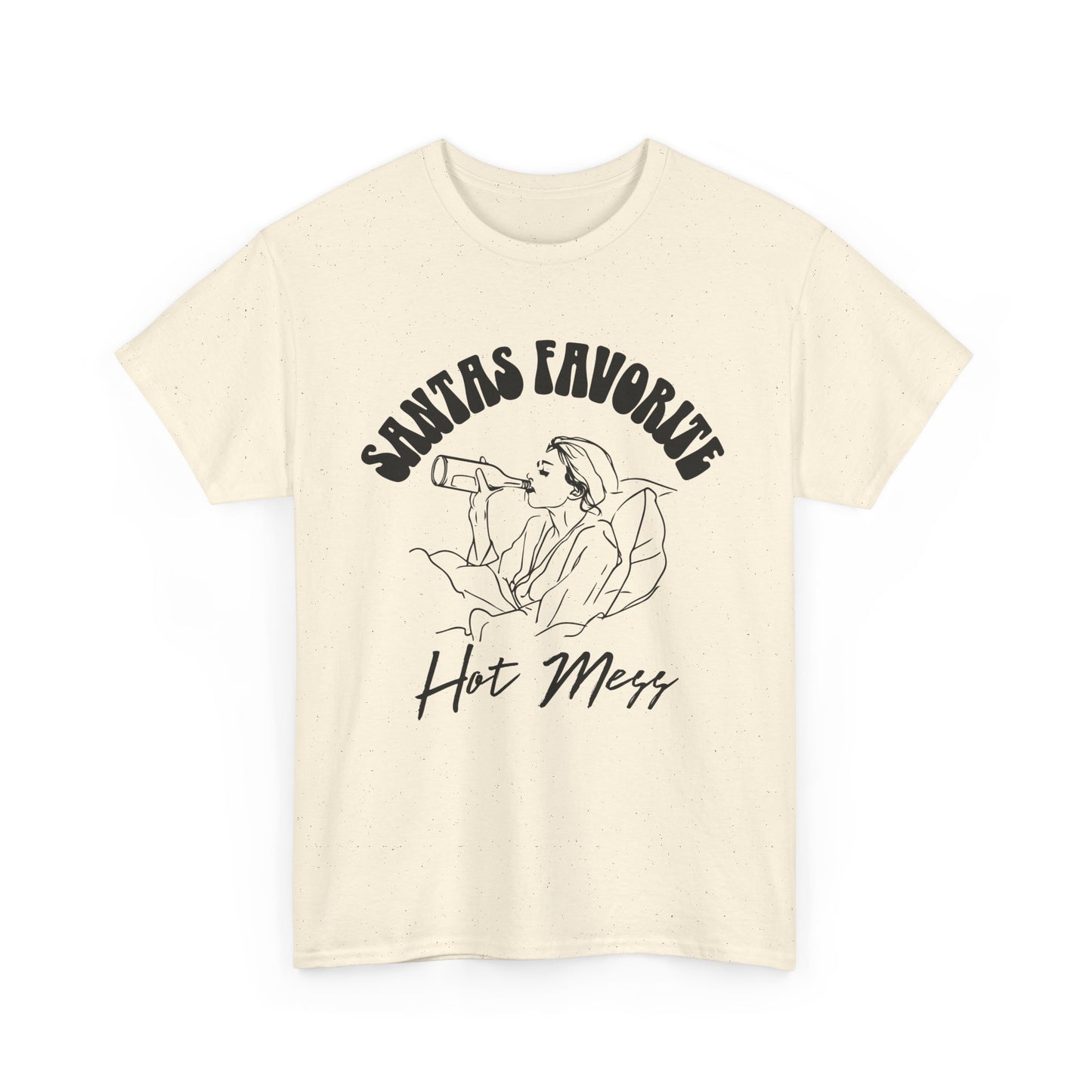 Santa's Favorite Hot Mess Graphic T-Shirt | Funny Holiday Shirt | Cozy Comfort Colors | Unisex Christmas Gift for Men & Women